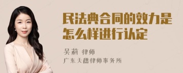 民法典合同的效力是怎么样进行认定