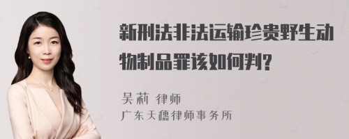 新刑法非法运输珍贵野生动物制品罪该如何判?