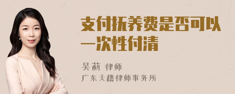 支付抚养费是否可以一次性付清