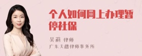 个人如何网上办理暂停社保