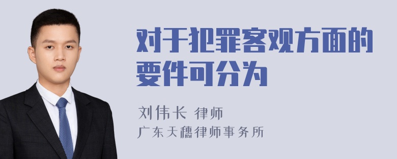 对于犯罪客观方面的要件可分为