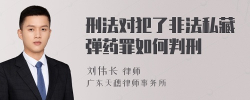 刑法对犯了非法私藏弹药罪如何判刑