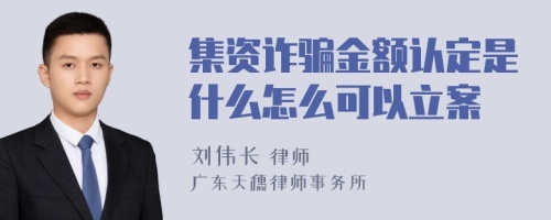 集资诈骗金额认定是什么怎么可以立案