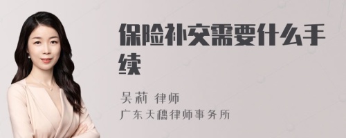 保险补交需要什么手续