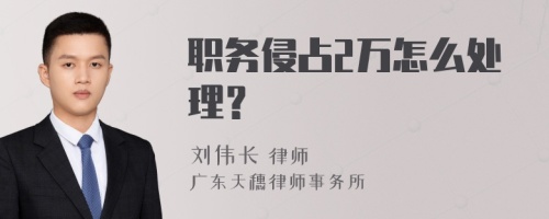 职务侵占2万怎么处理？