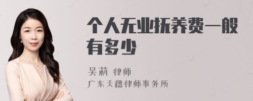 个人无业抚养费一般有多少