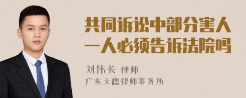 共同诉讼中部分害人一人必须告诉法院吗