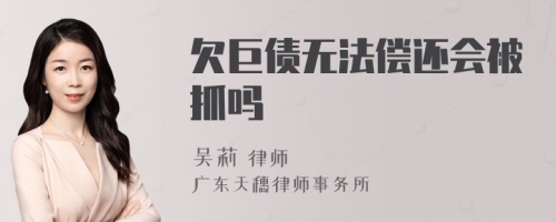 欠巨债无法偿还会被抓吗