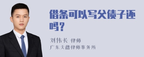 借条可以写父债子还吗？