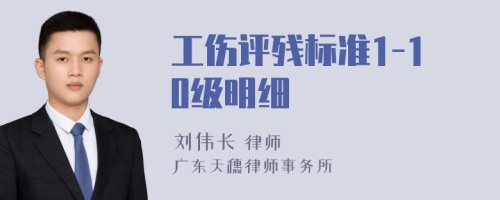 工伤评残标准1-10级明细