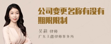 公司变更名称有没有期限限制