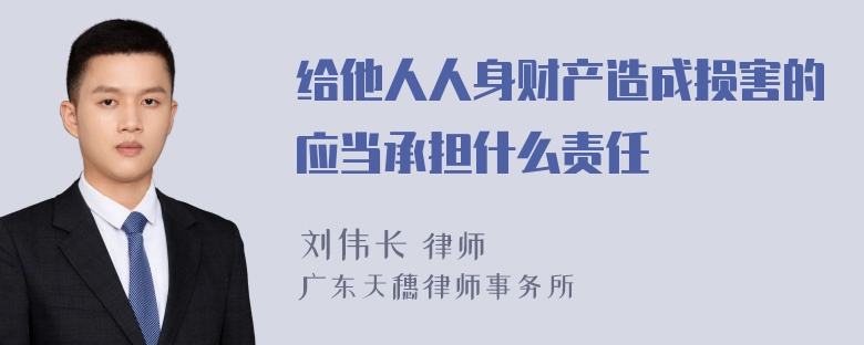 给他人人身财产造成损害的应当承担什么责任