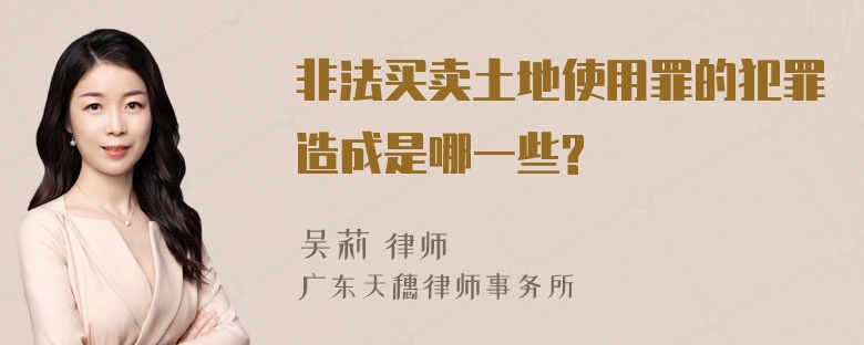 非法买卖土地使用罪的犯罪造成是哪一些?