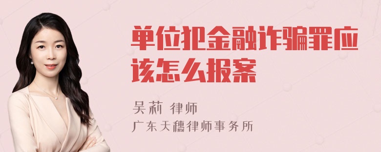 单位犯金融诈骗罪应该怎么报案