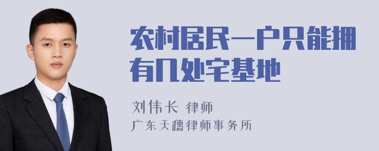 农村居民一户只能拥有几处宅基地