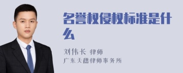 名誉权侵权标准是什么