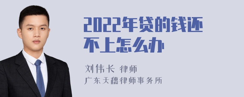 2022年贷的钱还不上怎么办