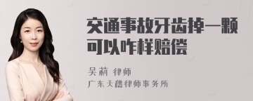 交通事故牙齿掉一颗可以咋样赔偿