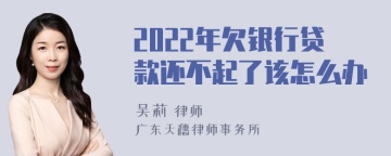 2022年欠银行贷款还不起了该怎么办