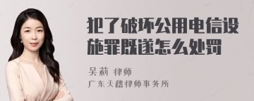 犯了破坏公用电信设施罪既遂怎么处罚