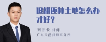 退耕还林土地怎么办才好？