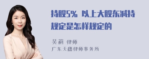 持股5% 以上大股东减持规定是怎样规定的