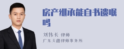 房产继承能自书遗嘱吗