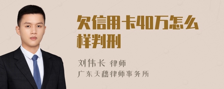 欠信用卡40万怎么样判刑