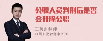 公职人员判刑后是否会开除公职