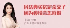 民法典买房定金交了因为疫情会怎样做