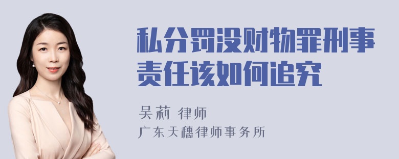 私分罚没财物罪刑事责任该如何追究