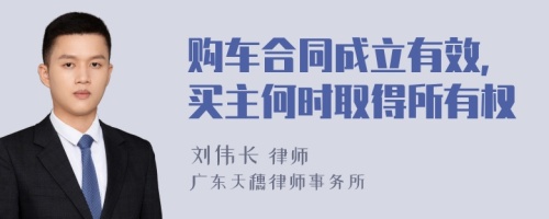 购车合同成立有效，买主何时取得所有权