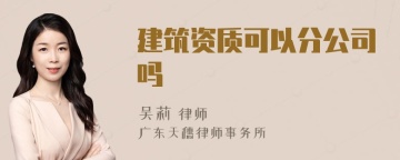 建筑资质可以分公司吗