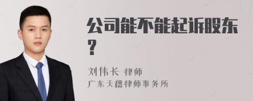 公司能不能起诉股东？