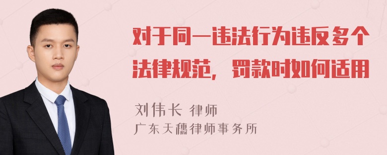 对于同一违法行为违反多个法律规范，罚款时如何适用