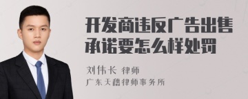 开发商违反广告出售承诺要怎么样处罚