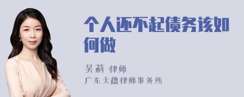 个人还不起债务该如何做