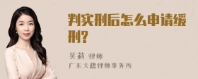 判实刑后怎么申请缓刑?