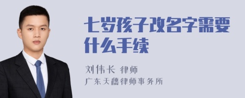 七岁孩子改名字需要什么手续