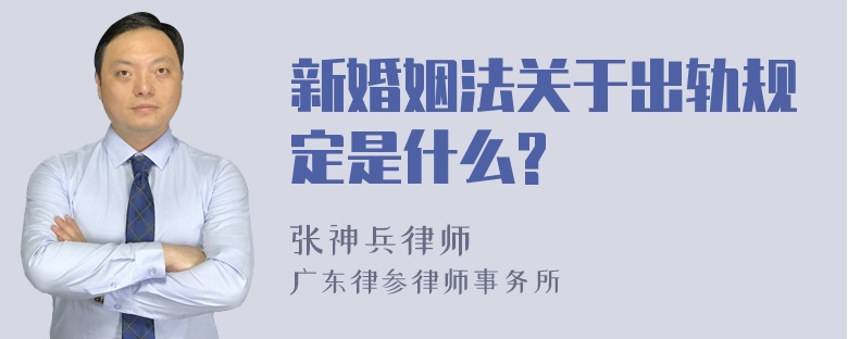 新婚姻法关于出轨规定是什么?