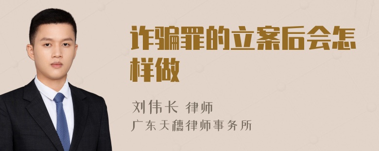 诈骗罪的立案后会怎样做