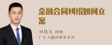 金融合同纠纷如何立案