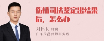 伤情司法鉴定出结果后，怎么办