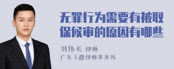 无罪行为需要有被取保候审的原因有哪些