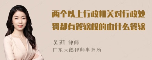 两个以上行政机关对行政处罚都有管辖权的由什么管辖