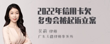 2022年信用卡欠多少会被起诉立案