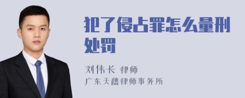 犯了侵占罪怎么量刑处罚