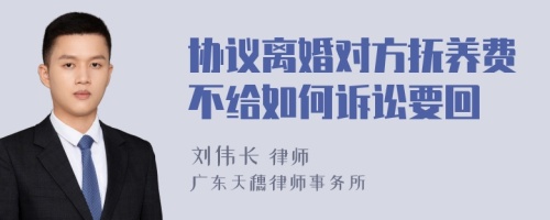 协议离婚对方抚养费不给如何诉讼要回