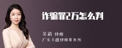 诈骗罪2万怎么判