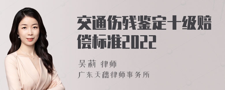 交通伤残鉴定十级赔偿标准2022